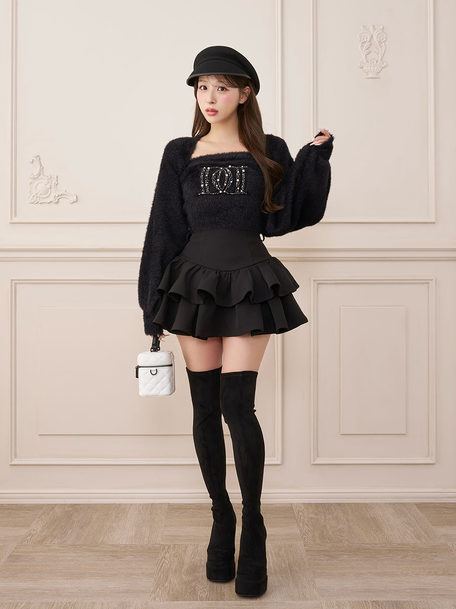 モデル：156cm（着用サイズ：FREE　着用カラー：BLK）