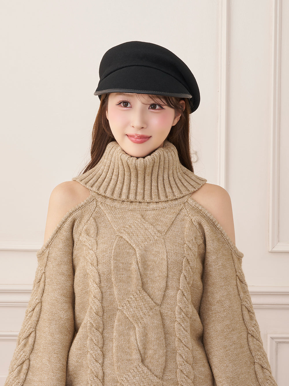 モデル：158cm（着用サイズ：FREE　着用カラー：BEG）