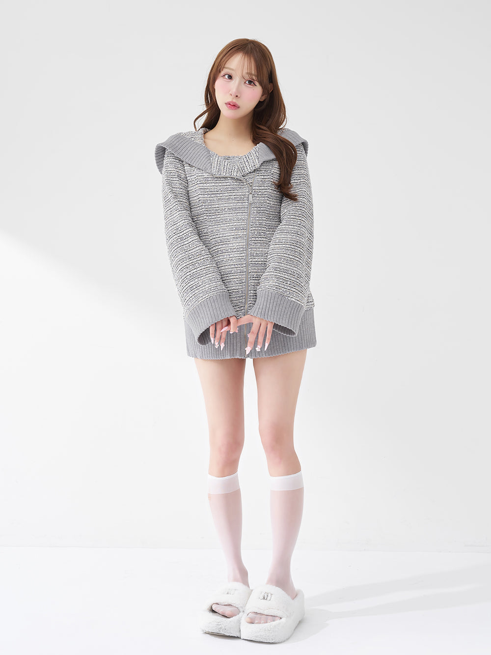 モデル：156cm（着用サイズ：FREE　着用カラー：GRY）