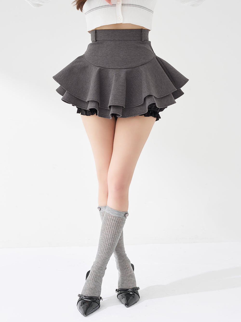 ダブルフレアミニスカート