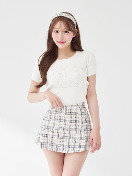 DD Quilted Panel Bijou Knit Top
