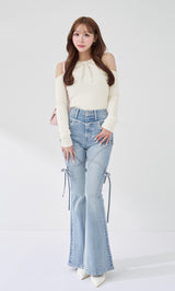 リボンビジューアメスリニットトップス – Darich (ダーリッチ)