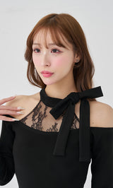 モデル：156cm（着用サイズ：FREE　着用カラー：BLK）
