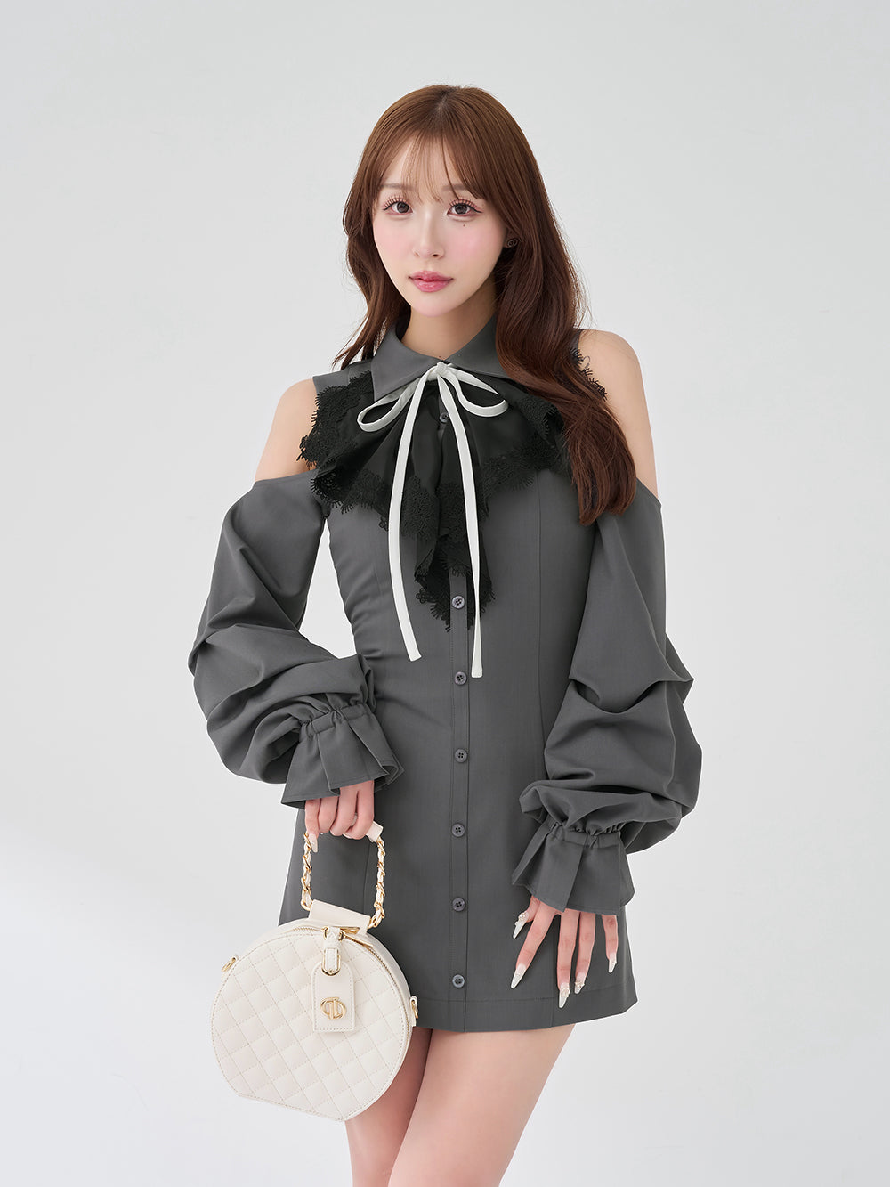 モデル：156cm（着用サイズ：FREE　着用カラー：GRY）