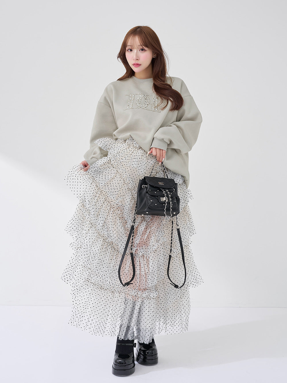 モデル：156cm（着用サイズ：FREE　着用カラー：GRY）