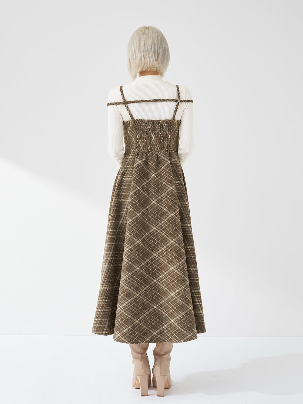 レイヤードチェックイレヘムミディワンピース – Darich (ダーリッチ)