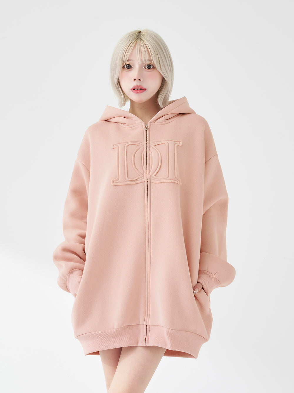 アップリケDDロゴパーカー - pnk