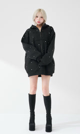 モデル：155cm（着用サイズ：FREE　着用カラー：BLK）