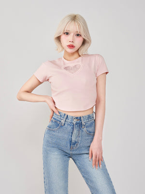 ハートレースコンパクトTシャツ