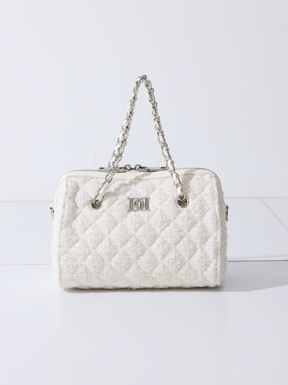 [Novelty] Quilted Tweed Mini Boston Bag
