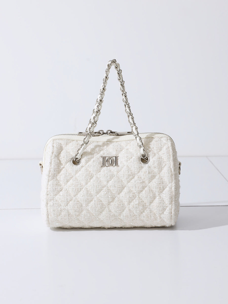 [Novelty] Quilted Tweed Mini Boston Bag