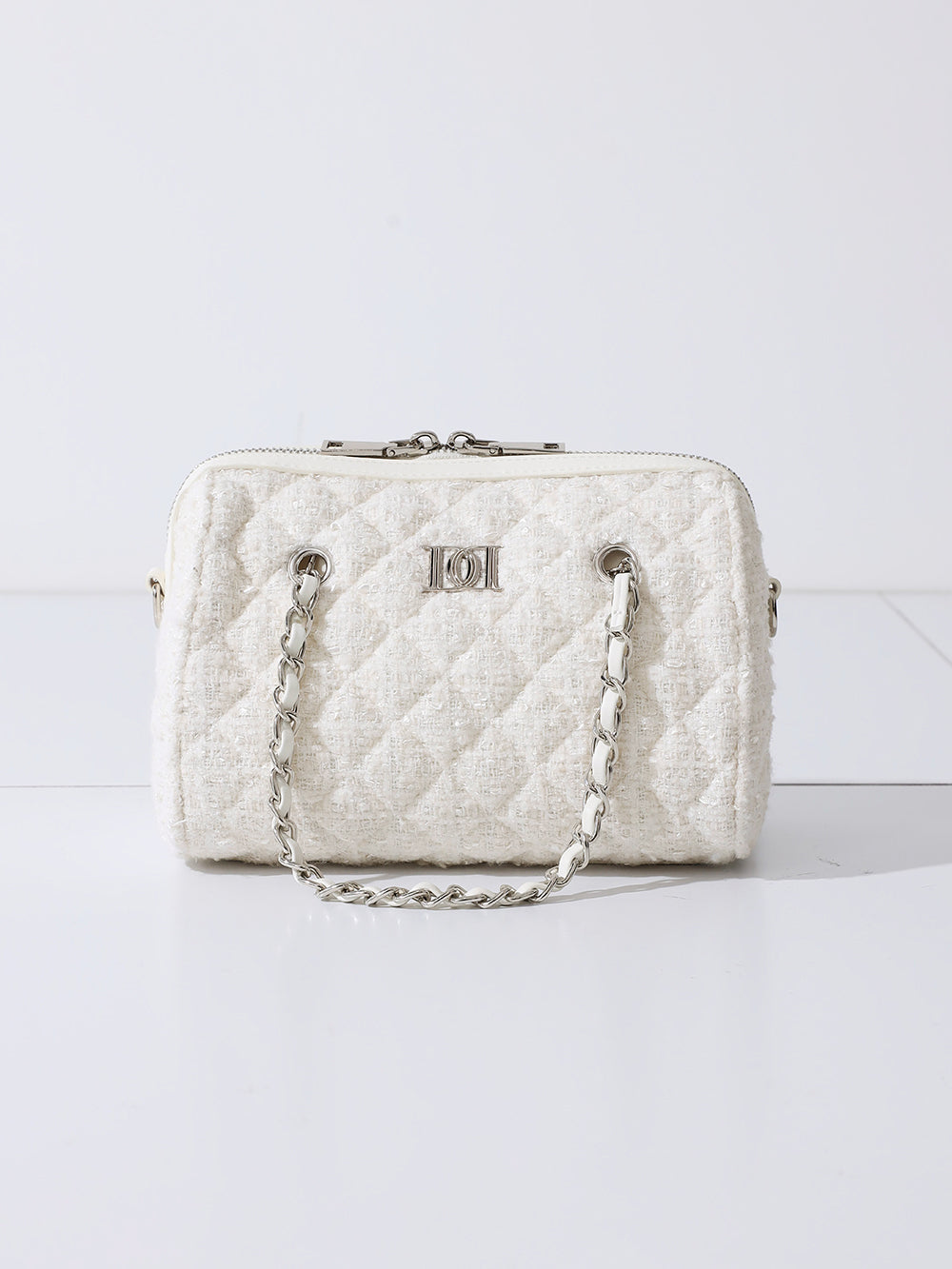 [Novelty] Quilted Tweed Mini Boston Bag