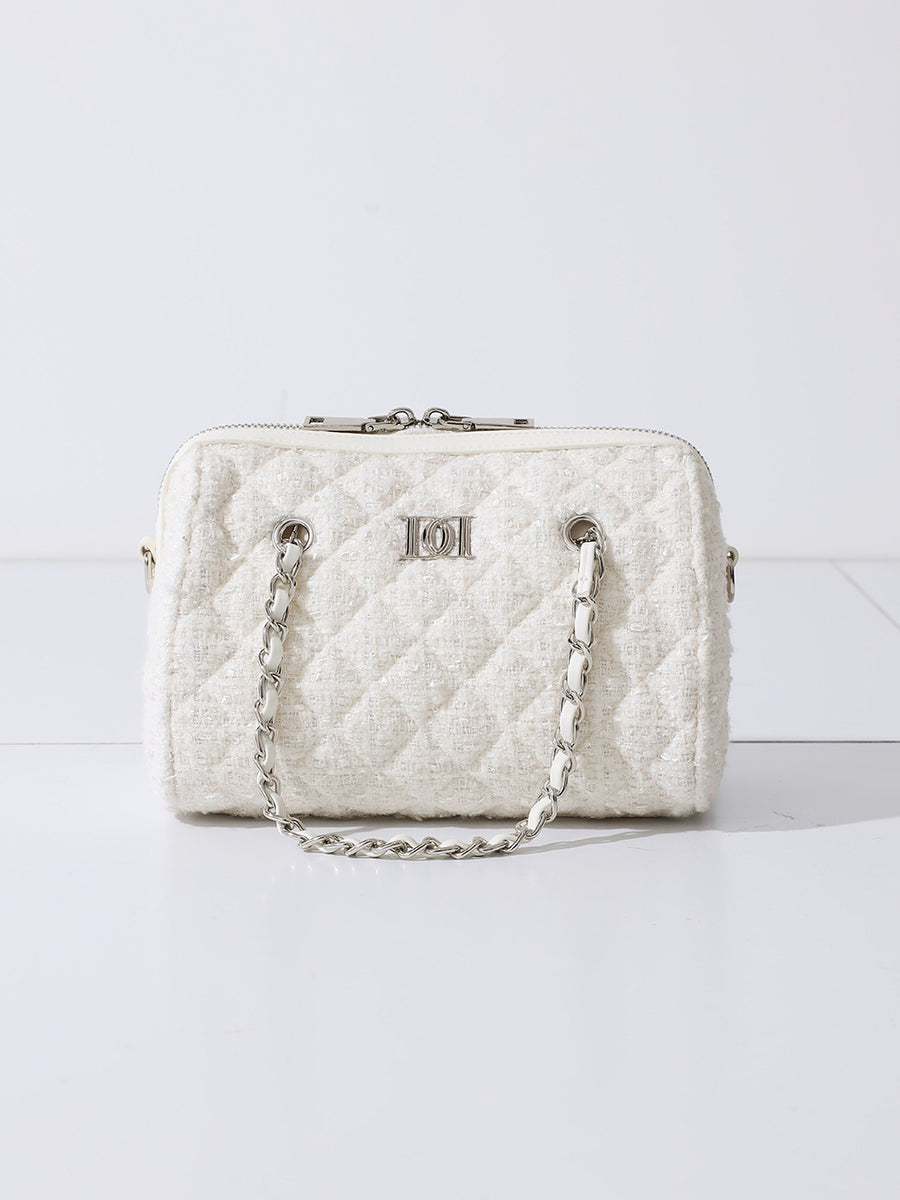 [Novelty] Quilted Tweed Mini Boston Bag