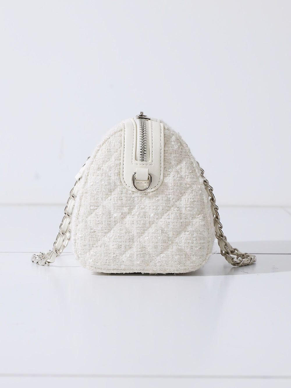 [Novelty] Quilted Tweed Mini Boston Bag