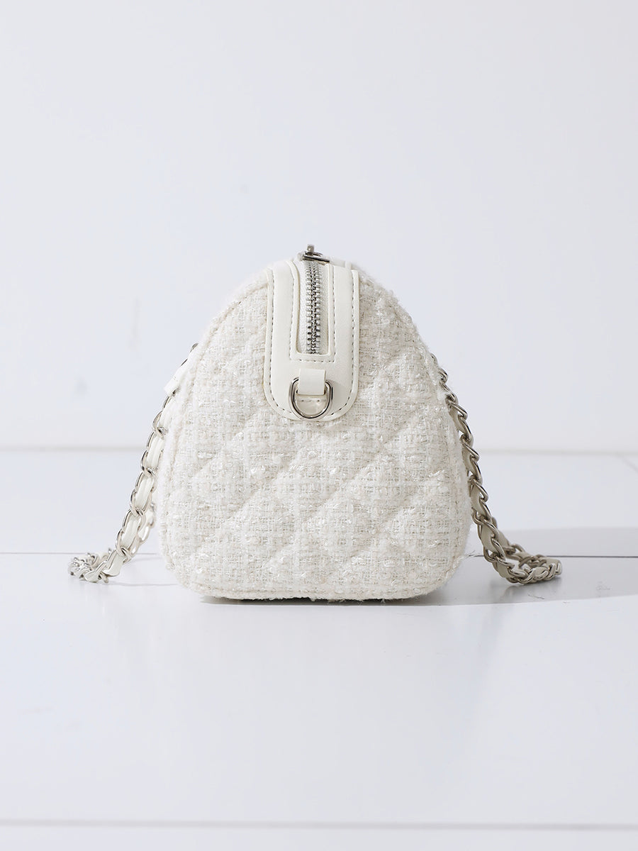 [Novelty] Quilted Tweed Mini Boston Bag