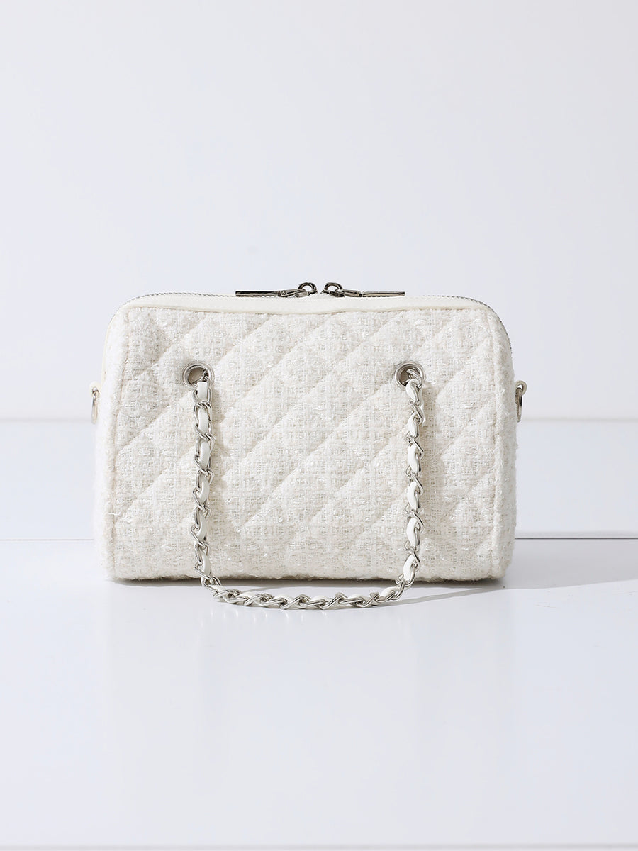 [Novelty] Quilted Tweed Mini Boston Bag