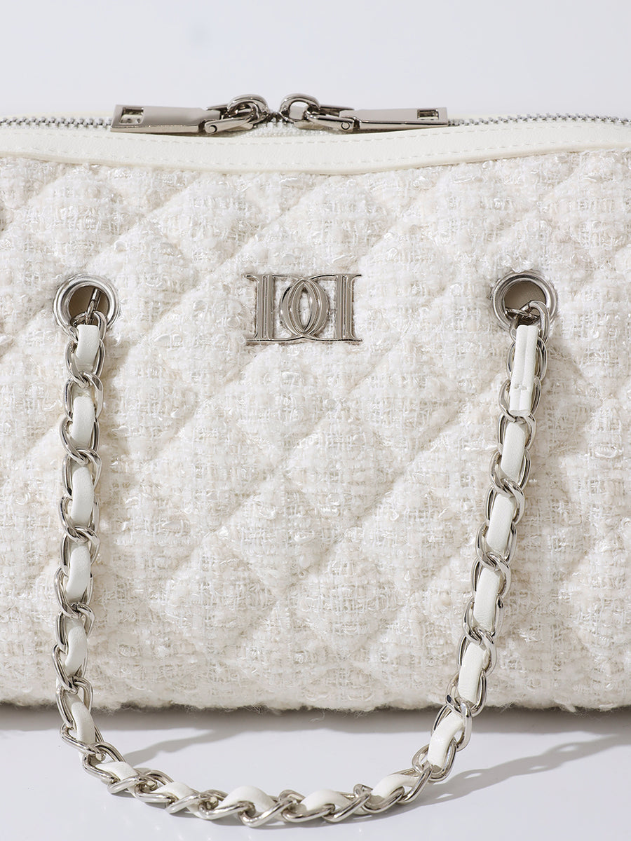 [Novelty] Quilted Tweed Mini Boston Bag