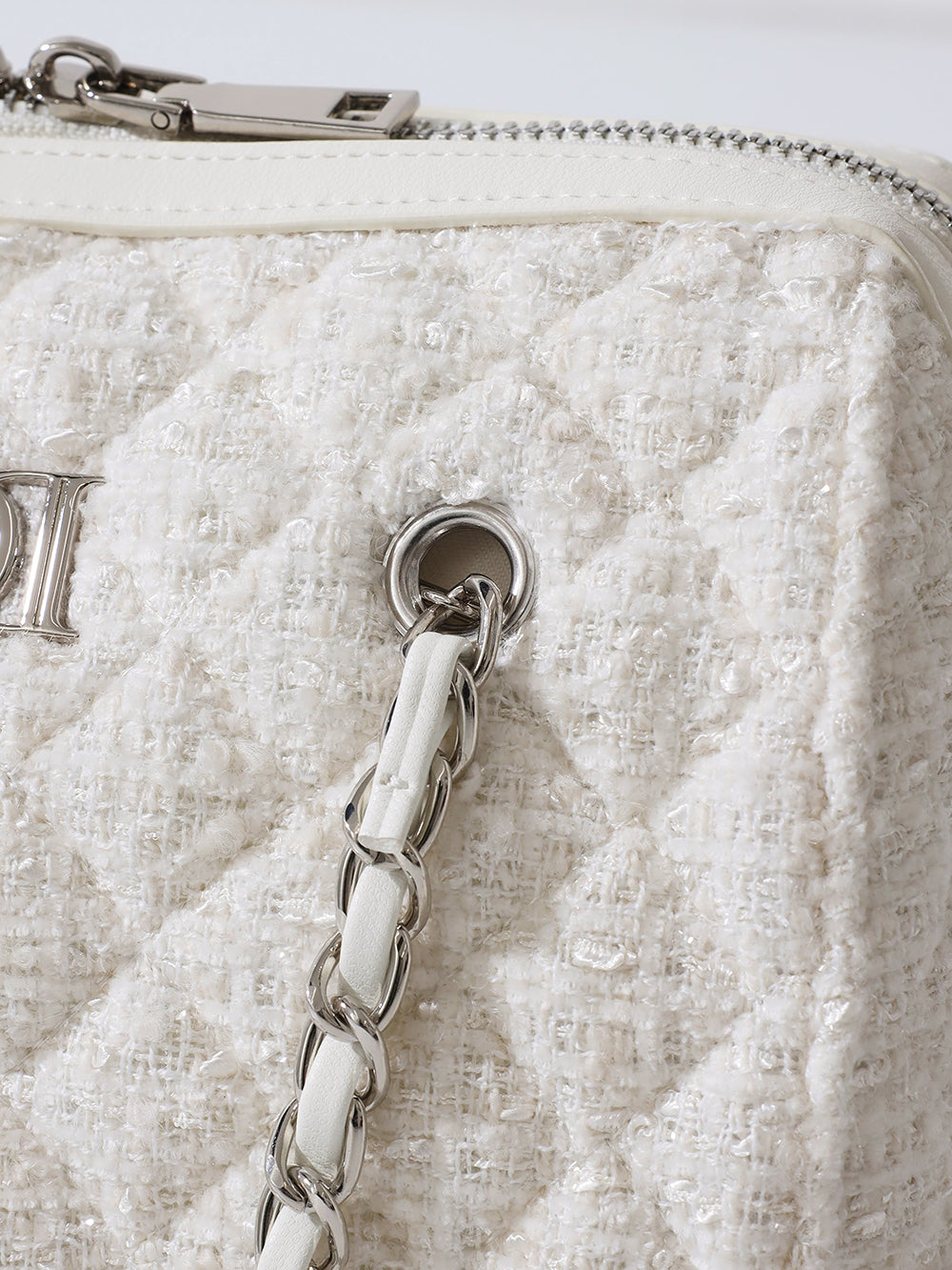 [Novelty] Quilted Tweed Mini Boston Bag