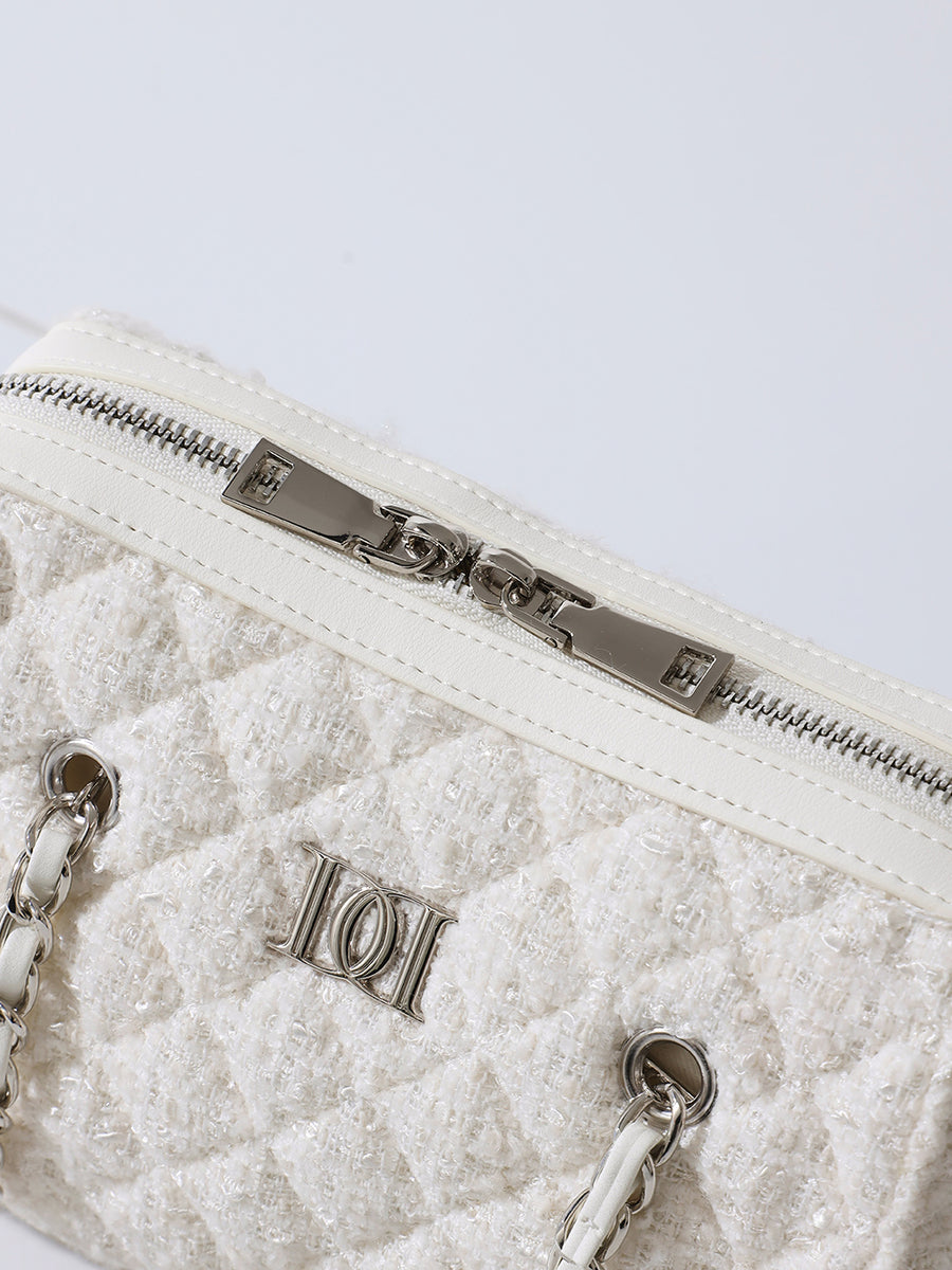 [Novelty] Quilted Tweed Mini Boston Bag