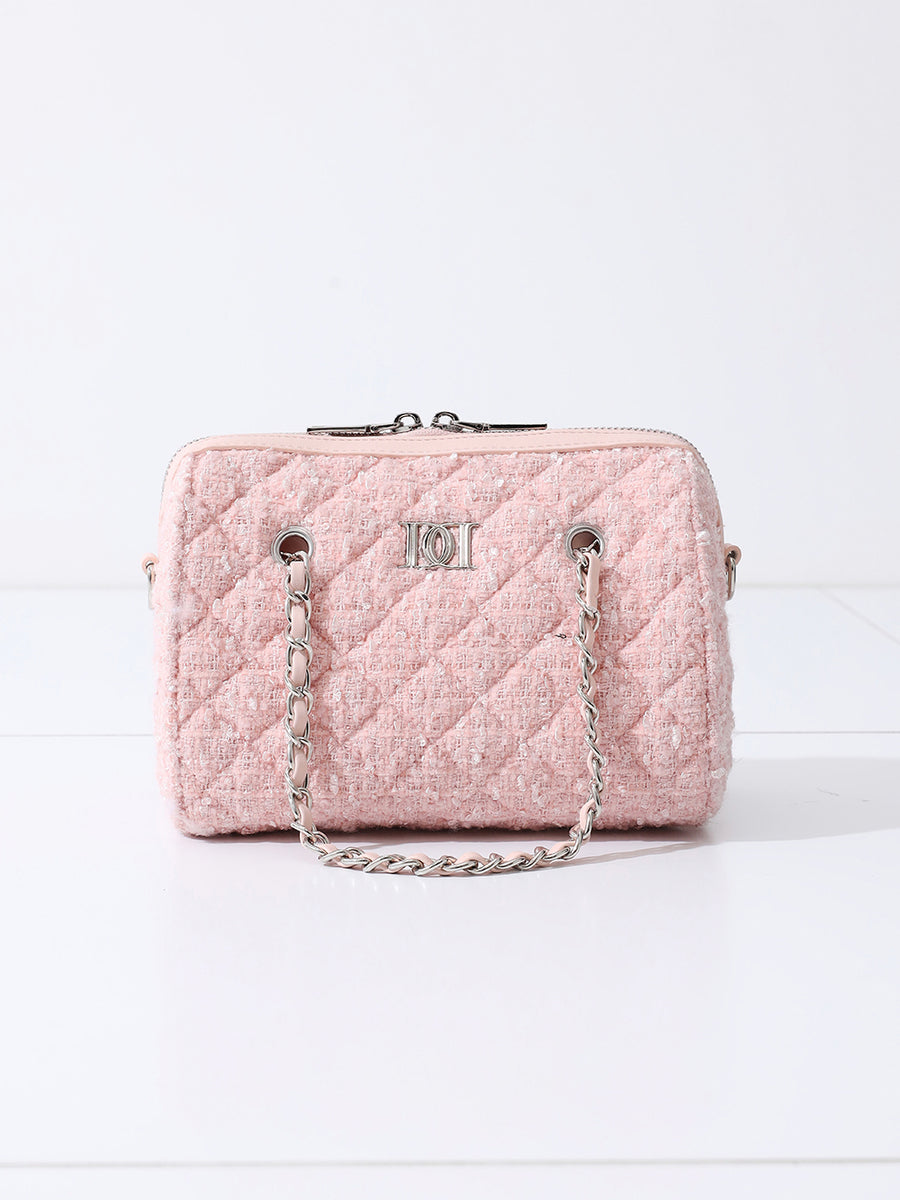 [Novelty] Quilted Tweed Mini Boston Bag