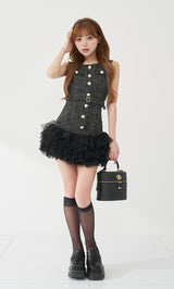 モデル：158cm（着用サイズ：FREE　着用カラー：BLK）