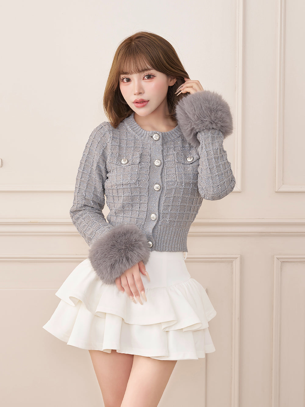 モデル：158cm（着用サイズ：FREE　着用カラー：GRY）