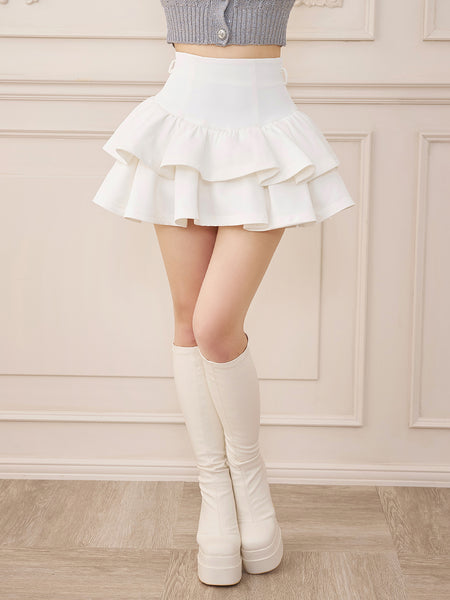 コルセットダブルフレアミニスカート