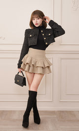 モデル：158cm（着用サイズ：S　着用カラー：BLK）