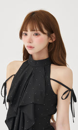 モデル：158cm（着用サイズ：FREE　着用カラー：BLK）