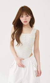 モデル：158cm（着用サイズ：FREE　着用カラー：WHT）