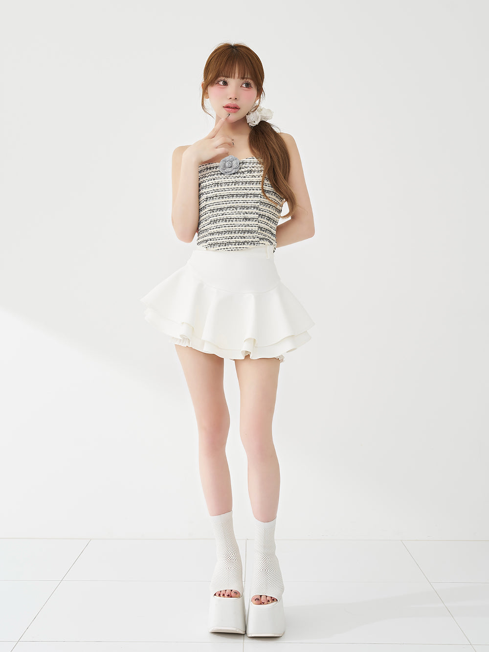 モデル：158cm（着用サイズ：FREE　着用カラー：IVO）