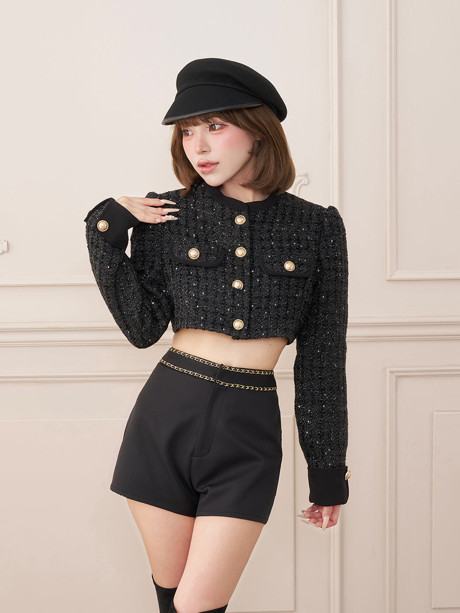 モデル：158cm（着用サイズ：S　着用カラー：BLK）