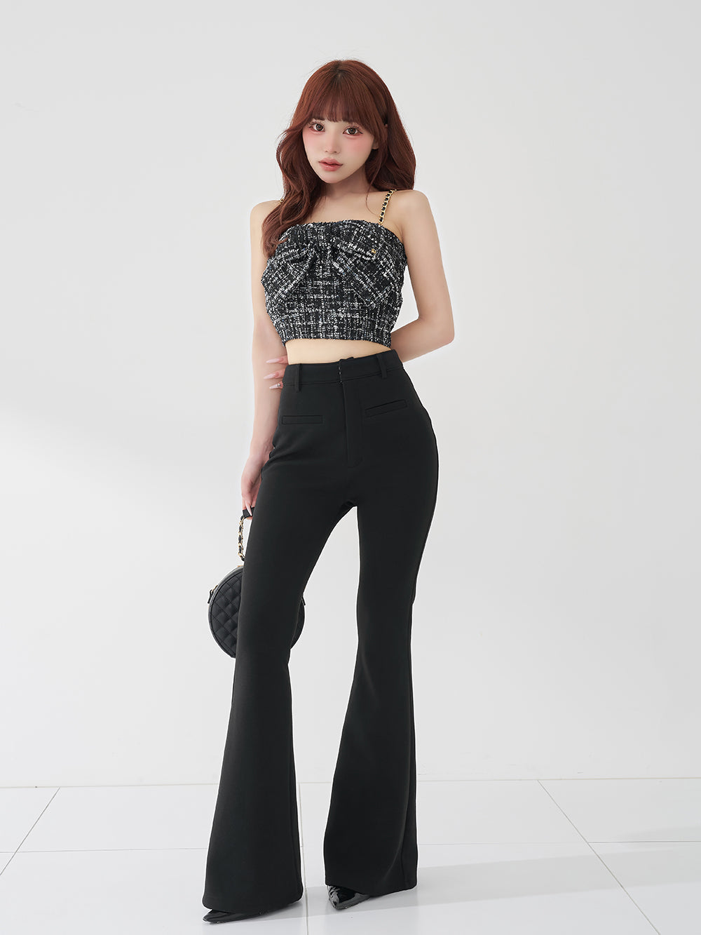 モデル：158cm（着用サイズ：S　着用カラー：BLK）
