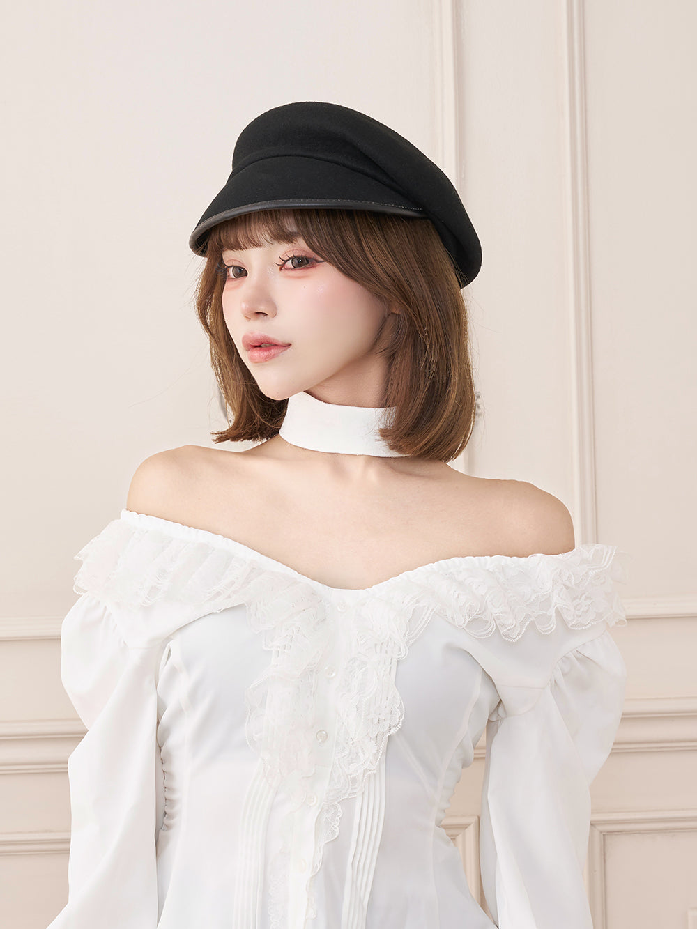 モデル：158cm（着用サイズ：FREE　着用カラー：WHT）