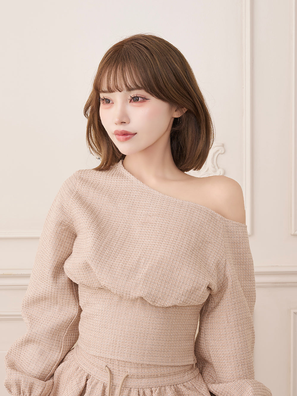 モデル：158cm（着用サイズ：FREE　着用カラー：P-BEG）
