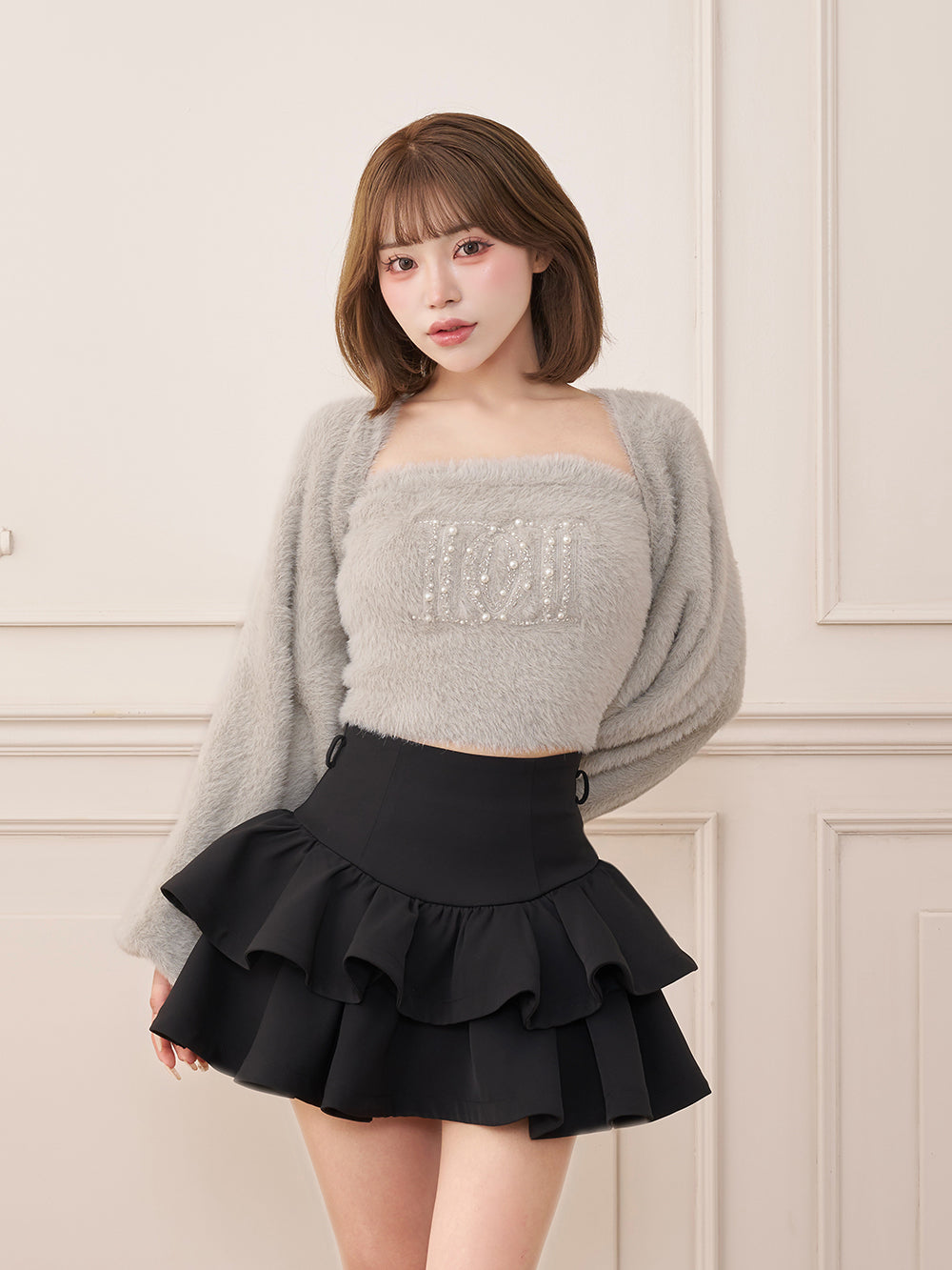 モデル：158cm（着用サイズ：FREE　着用カラー：GRY）
