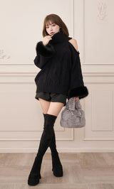 モデル：158cm（着用サイズ：FREE　着用カラー：BLK）