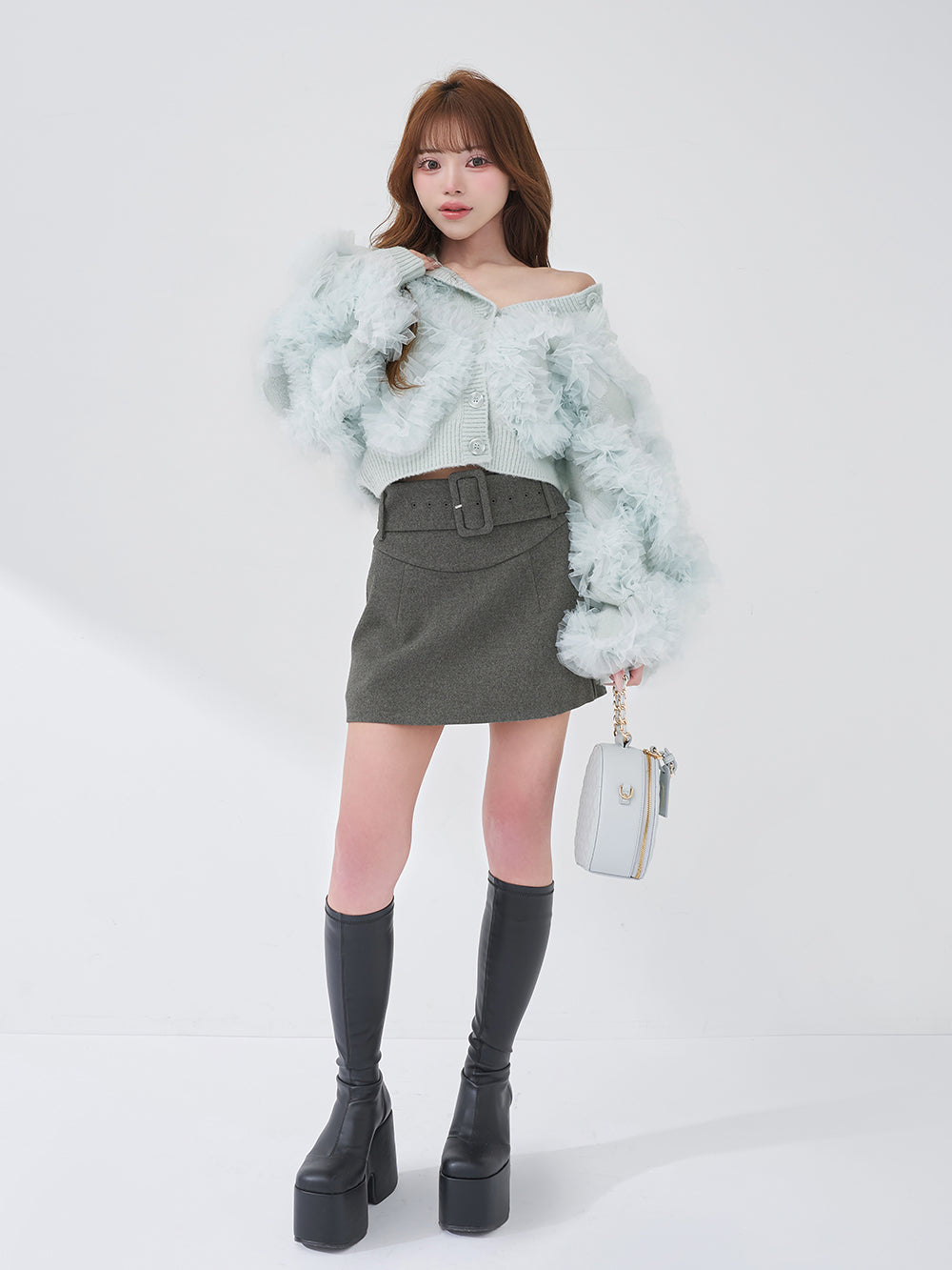 モデル：158cm（着用サイズ：FREE　着用カラー：SAX）