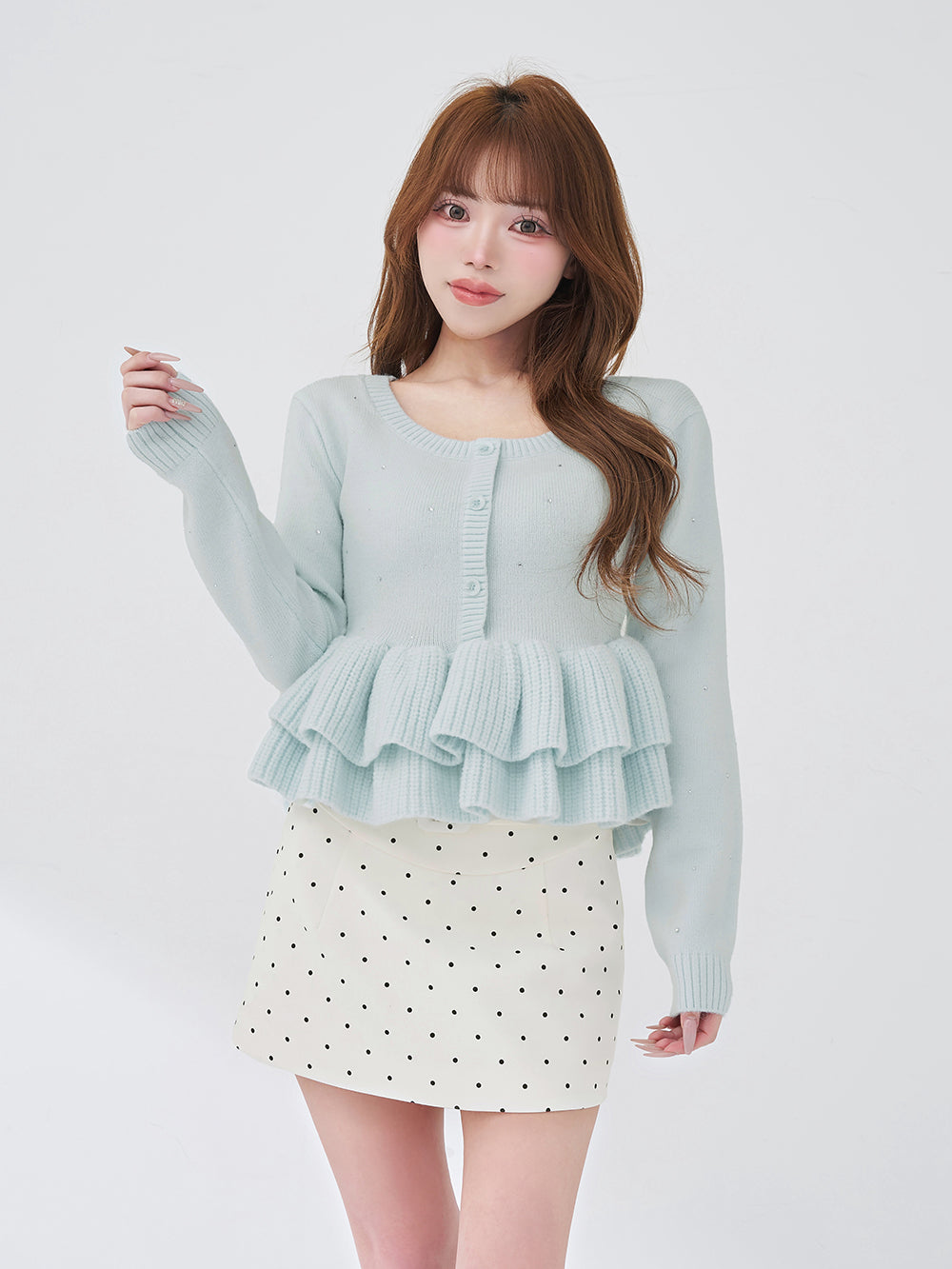 モデル：158cm（着用サイズ：FREE　着用カラー：SAX）