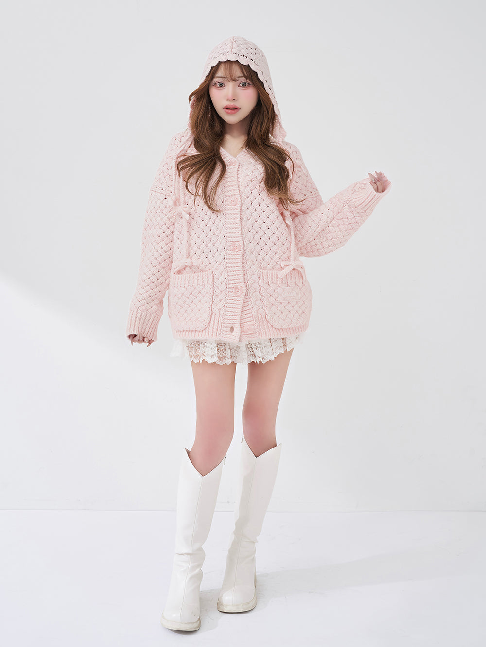 モデル：158cm（着用サイズ：FREE　着用カラー：PNK）