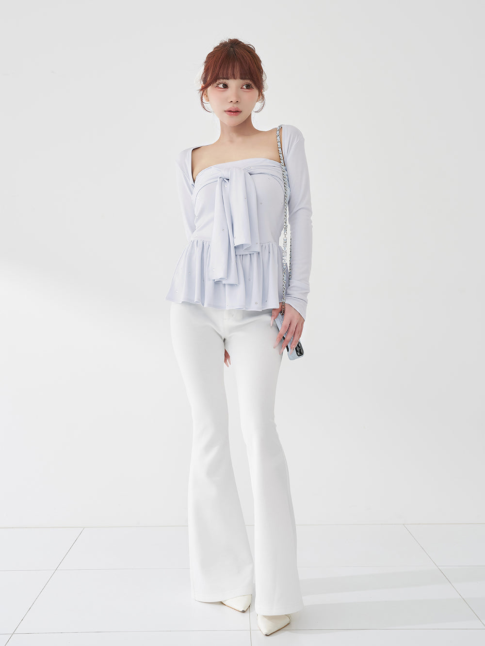 モデル：158cm（着用サイズ：S　着用カラー：WHT）