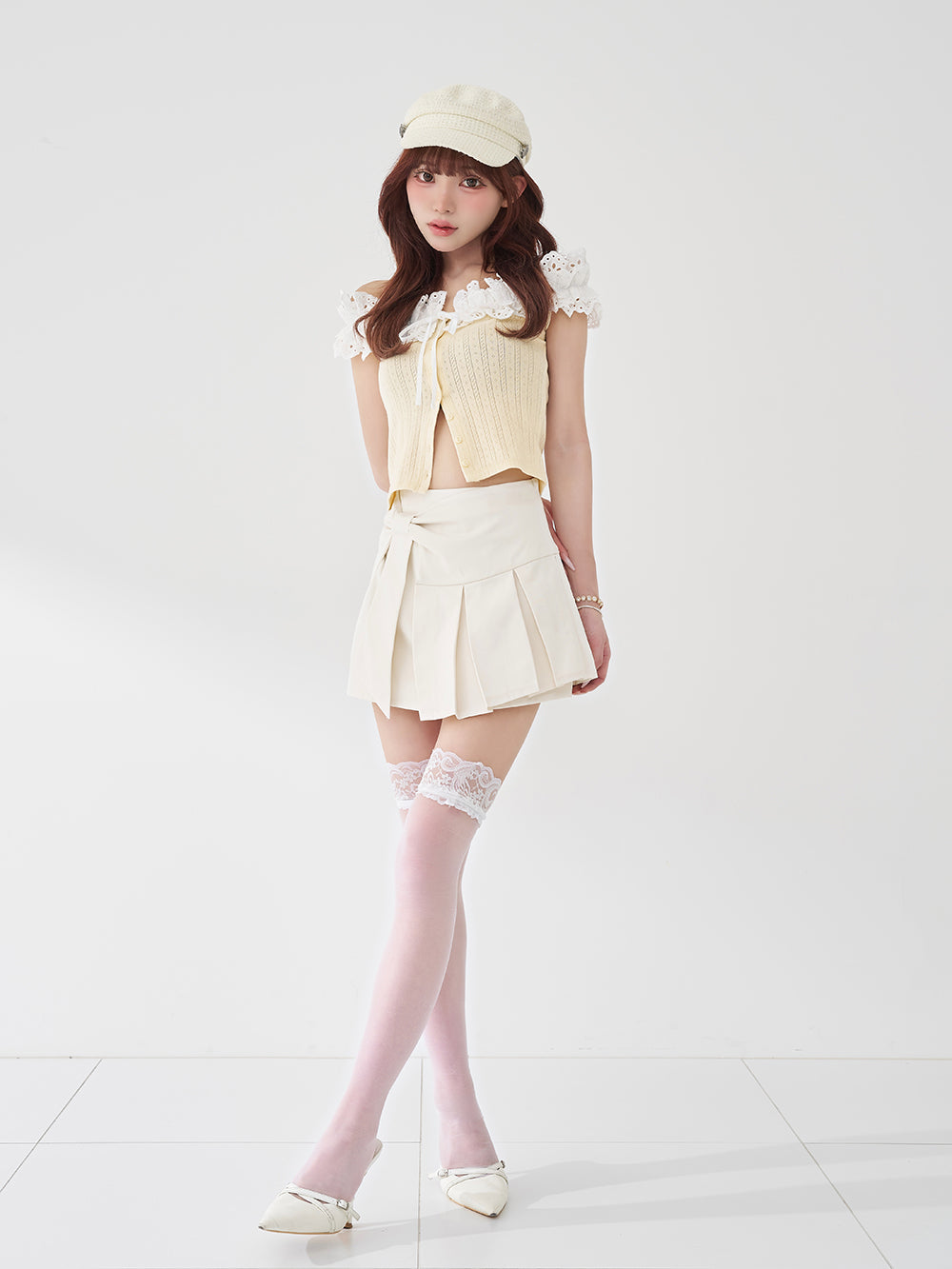 オフショルコットンレーストップス – Darich
