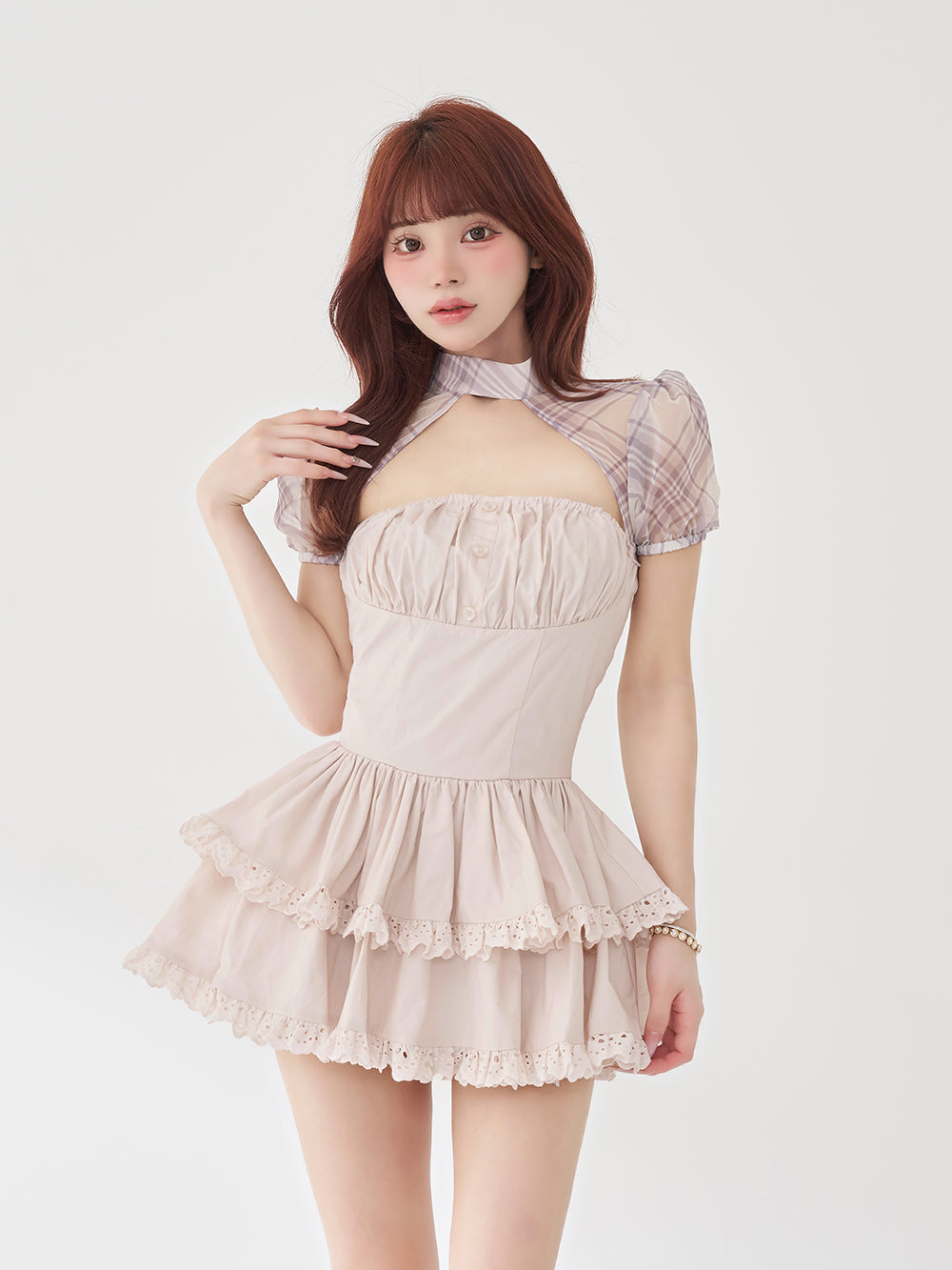 モデル：158cm（着用サイズ：FREE　着用カラー：P-BEG）