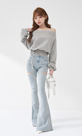 モデル：158cm（着用サイズ：FREE　着用カラー：GRY）