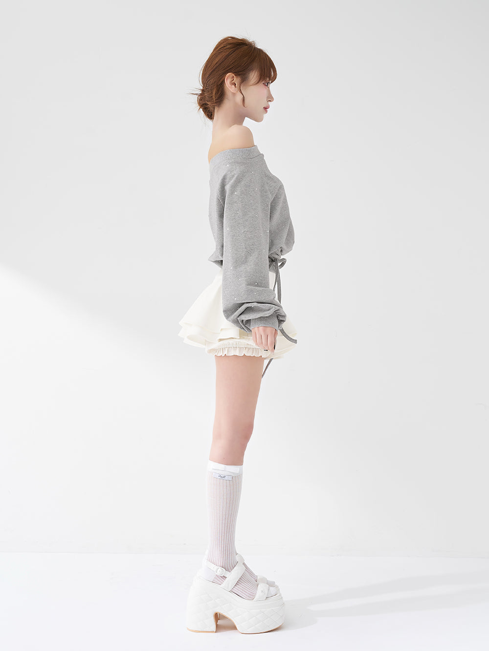 ウエストデザインビジューオフショルダートップス – Darich