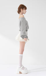 モデル：158cm（着用サイズ：FREE　着用カラー：GRY）