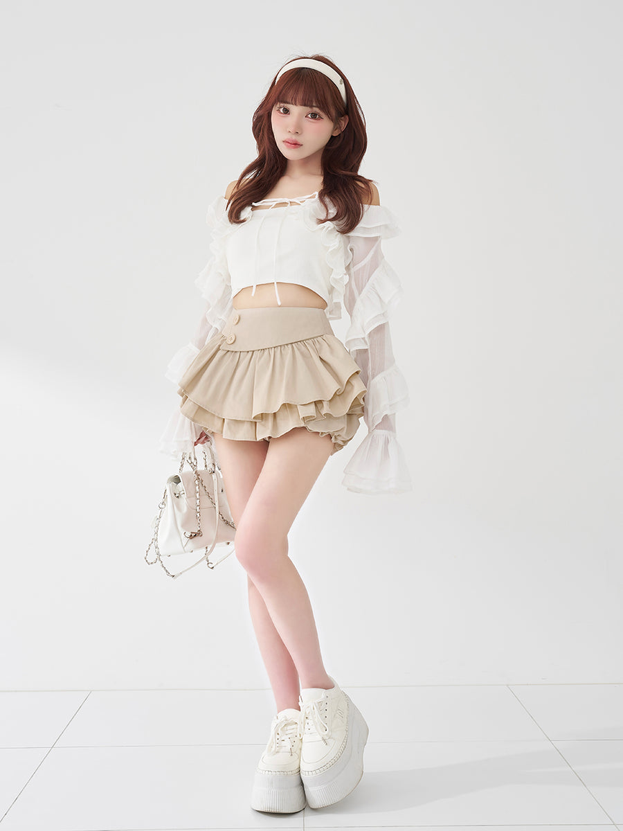 モデル：158cm（着用サイズ：FREE　着用カラー：BEG）