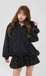 モデル：158cm（着用サイズ：FREE　着用カラー：BLK）