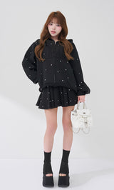 モデル：158cm（着用サイズ：FREE　着用カラー：BLK）