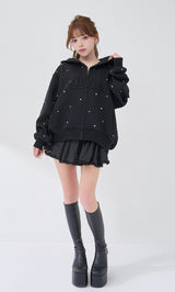 モデル：158cm（着用サイズ：FREE　着用カラー：BLK）